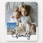 Personlig Foto och familjetext med hörn Musmatta<br><div class="desc">Gör en Personlig fyra Fotokollage keepsaké mousepad från Ricaso - lägg till egna foton till den underbara FAMILY-typdesignen med hjärtedetaljer musmatta - fotokeepsakpresenter är underbara för dig själv eller ge för familj och vänner</div>