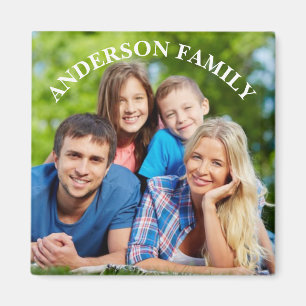 Personlig Foto och fyrkantsstreck i Namn Magnet