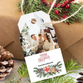 Personlig-foto och namn-söt merrichristmas presentetikett