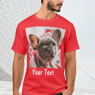 Personlig Foto och röd text T Shirt