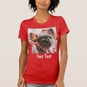 Personlig Foto och röd text T Shirt