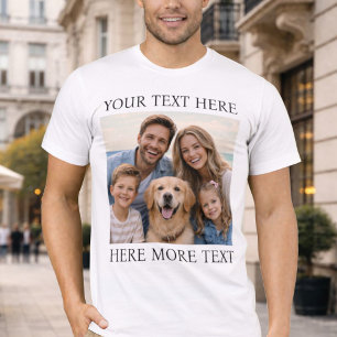 Personlig Foto och Text Eller Namn Elegant Serif T Shirt