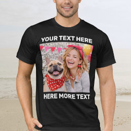 Personlig Foto och Text Eller Namn Fet Sans Serif T Shirt
