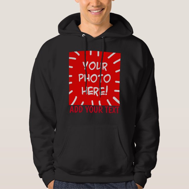 Personlig, foto och text hoodie (Framsida)