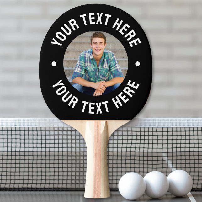 Personlig foto och text pingisracket (Personalized Photo And Text Ping Pong Paddle)