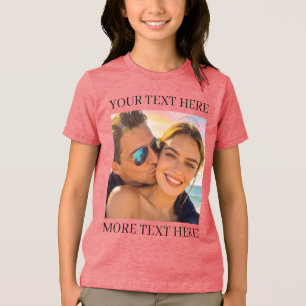 Personlig Foto och Text Röd T Shirt