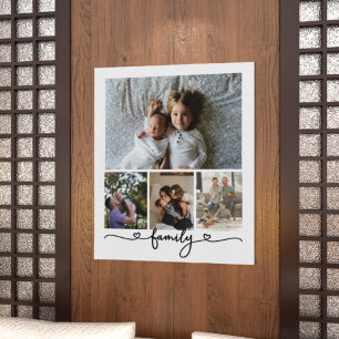 Personlig Foto- och Textbildskollage Familj Poster