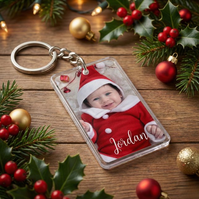 Personlig - foto och textnycklar (Personalized Photo and Text Keepsake Keychain)