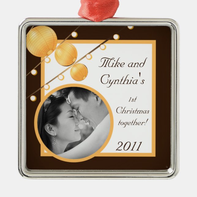 Personlig Foto Ornament Pappra Lanternor på rad (Framsidan)