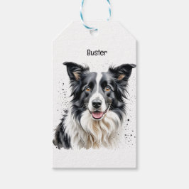 Personlig foto på Border Collie husdjur Presentetikett