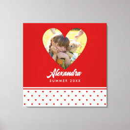 Personlig Foto Red Heart Ram Modern Birthday Canvastryck