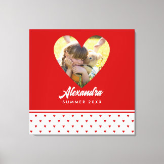 Personlig Foto Red Heart Ram Modern Birthday Canvastryck