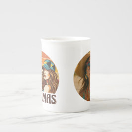 Personlig foto Retro Bahamas Tropisk strand Benporslin Mugg
