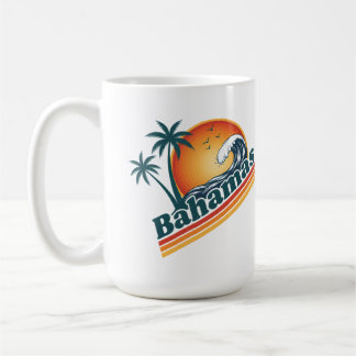 Personlig foto Retro Bahamas Tropisk Strand Kaffemugg