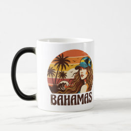 Personlig foto Retro Bahamas Tropisk strand Magisk Mugg