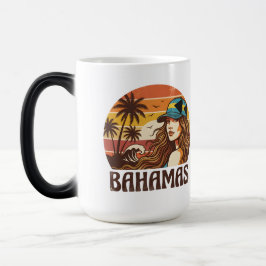 Personlig foto Retro Bahamas Tropisk strand Magisk Mugg
