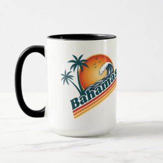 Personlig foto Retro Bahamas Tropisk strand Mugg