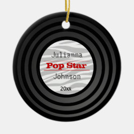 Personlig Foto Retro Vinylalbumnycklar Julgransprydnad Keramik