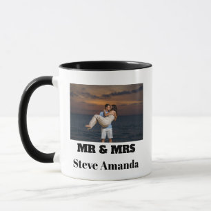 Personlig Foto Simple Modern Snyggt Mr & Mrs. Mugg