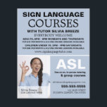 Personlig, foto, teckenspråkskurva flygblad<br><div class="desc">Personlig Photograph,  Sign Language Course Advertising Flyers by the Affärskort Store.</div>
