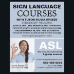 Personlig, foto, teckenspråkskurva reklamblad<br><div class="desc">Personlig Photograph,  Sign Language Course Advertising Flyers by the Affärskort Store.</div>