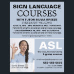 Personlig, foto, teckenspråkskurva reklamblad<br><div class="desc">Personlig Photograph,  Sign Language Course Advertising Flyers by the Affärskort Store.</div>