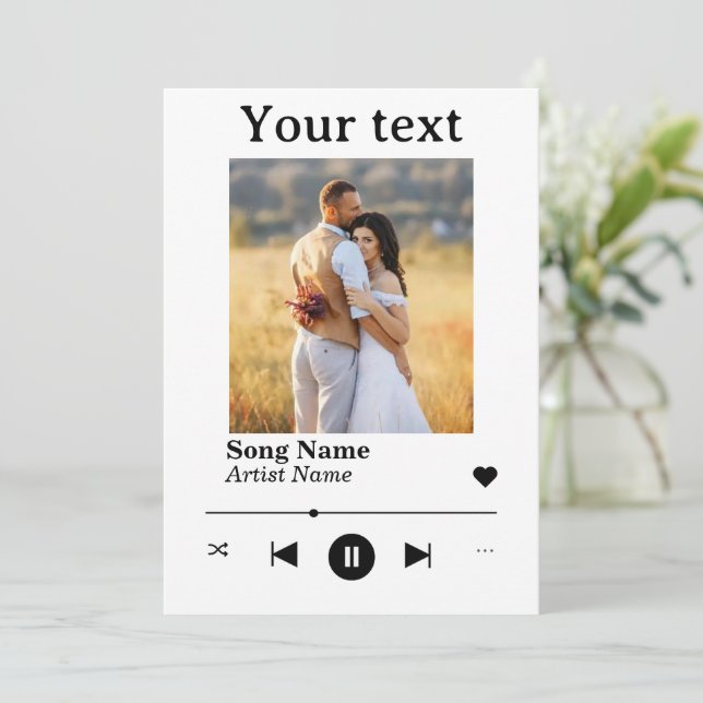 Personlig Fotoårsdag Sång Julkort (Stående Fram)