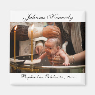 Personlig Fotobaptism Baby Foto Magnet