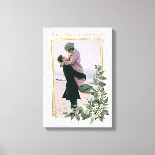 Personlig fotoblommigt ram canvastryck (Framsida)