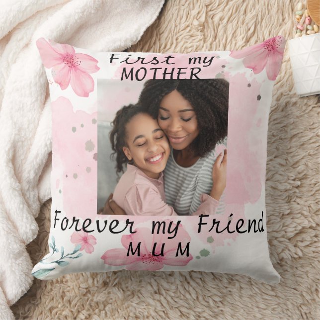 Personlig-fotoblommor rosa keepsaké mamma day kudde (Filt)