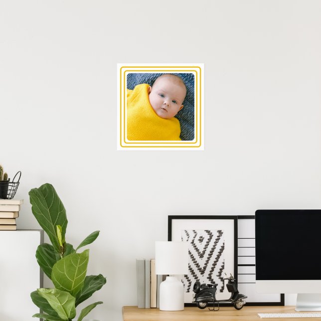 Personlig fotobutik och färgborder poster (Hemmakontoret)
