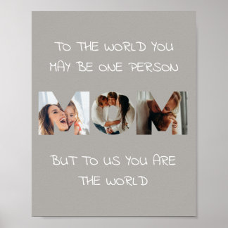 Personlig fotocitat väggkonsttryck för Mamma Poster