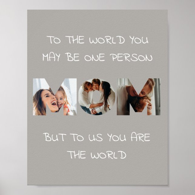 Personlig fotocitat väggkonsttryck för Mamma Poster (Framsidan)