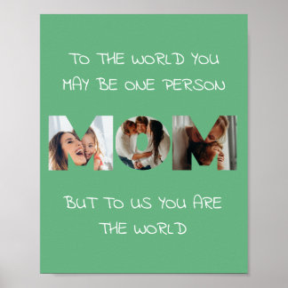 Personlig fotocitat väggkonsttryck för Mamma Poster