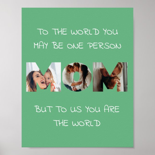 Personlig fotocitat väggkonsttryck för Mamma Poster (Framsidan)
