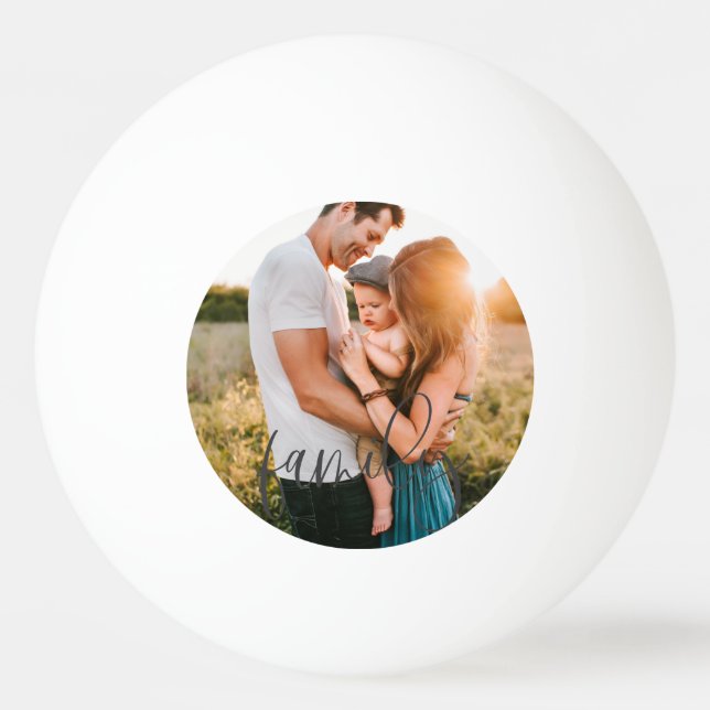 Personlig Fotofamiljskript Pingisboll (Framsidan)