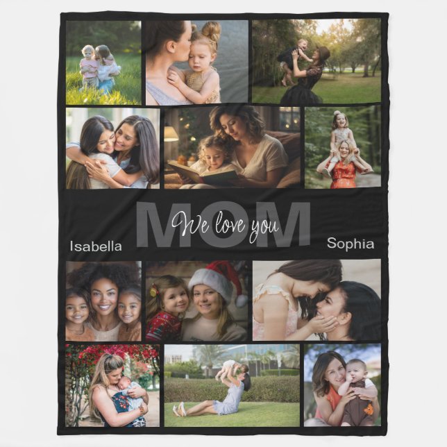 Personlig fotofiltdyna med eget namn fleecefilt (Framsidan)