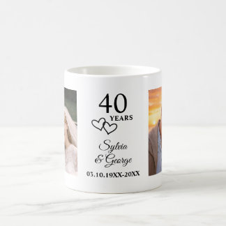 Personlig fotogåva till 40-års bröllopsjubileum kaffemugg