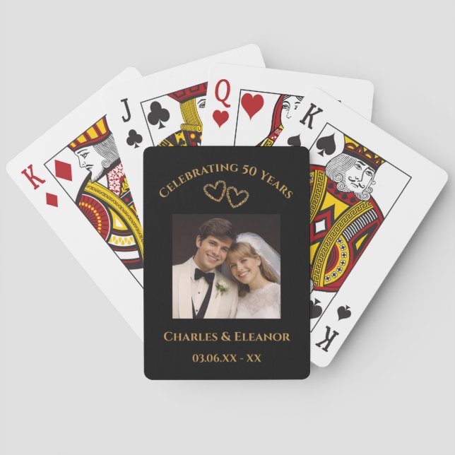 Personlig Fotogåva till 50-årsjubileum i Guld Casinokort (Baksidan)