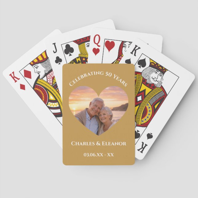 Personlig Fotogåva till 50-årsjubileum i Guld Casinokort (Baksidan)