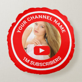 Personlig Fotogåva till YouTube-kanal YouTuber Rund Kudde