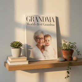 Personlig Fotogåva | Världens Bästa Mormor Canvastryck