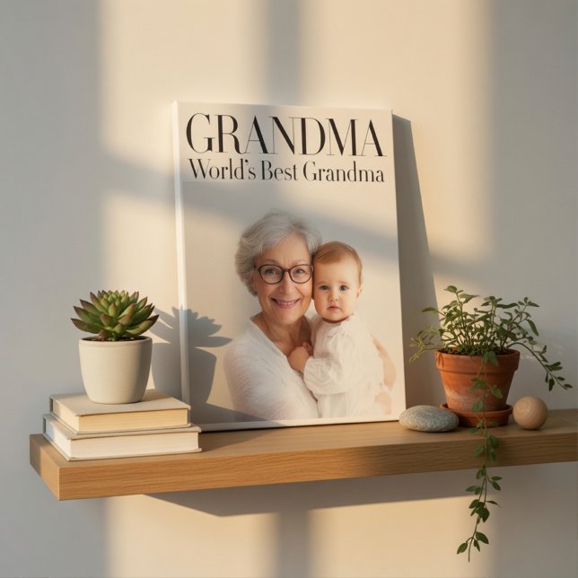 Personlig Fotogåva | Världens Bästa Mormor Canvastryck (Skapare uppladdad)