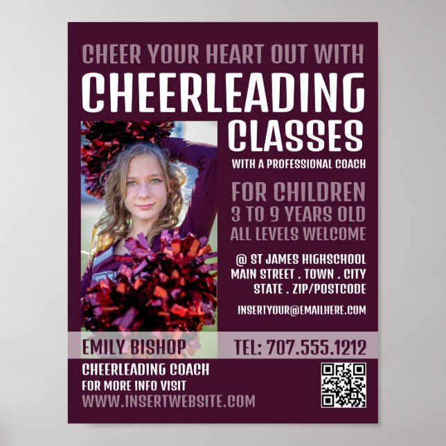 Personlig Fotografi, Cheerleading Klasser Poster (Framsidan)