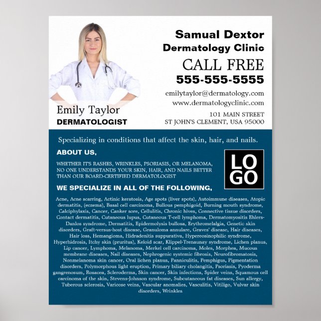 Personlig Fotografi, Dermatolog Dermatoology Poster (Framsidan)