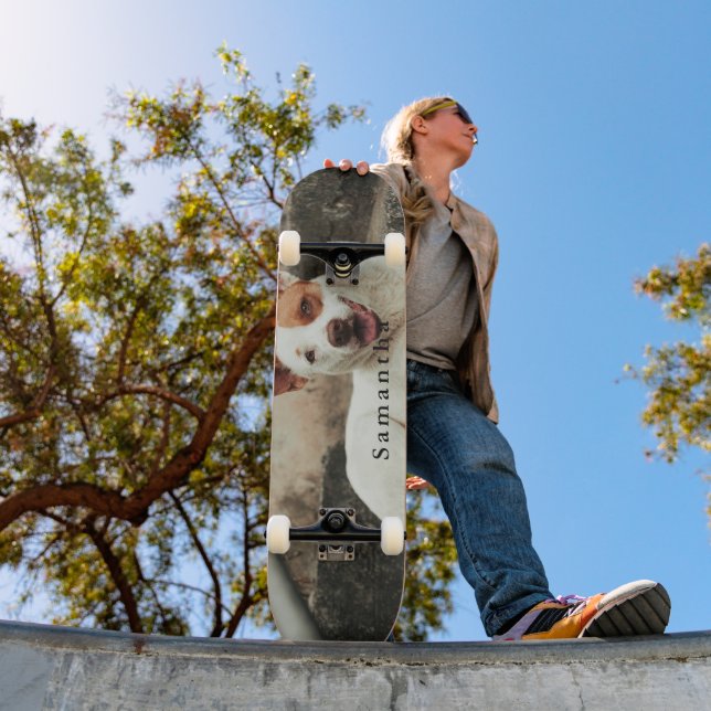 Personlig Fotografi Familjenamn för Hund Mini Skateboard Bräda 18,5 Cm (Utomhus 1)