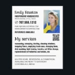 Personlig Fotografi, hushållshållare, mät Flygblad<br><div class="desc">Personlig Photograph,  Housekeeper,  Maid Advertising Flyer by the Affärskort Store.</div>