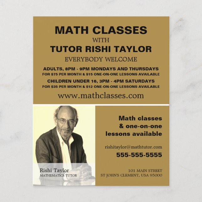 Personlig Fotografi, Matematisk klassreklam Flygblad (Framsidan)