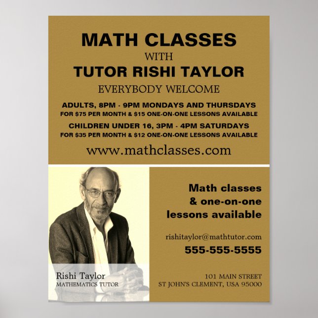 Personlig Fotografi, Matematisk klassreklam Poster (Framsidan)