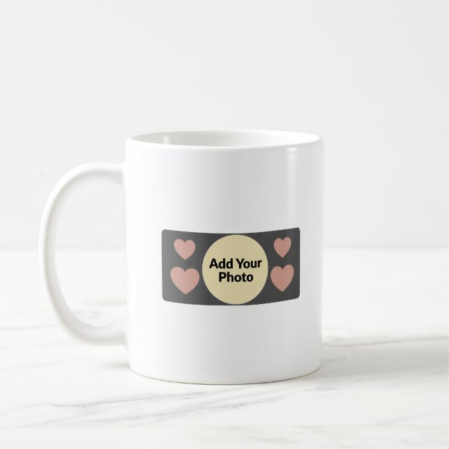 Personlig fotohjärtmugg Anpassad kärlekspresent Kaffemugg (Vänster)
